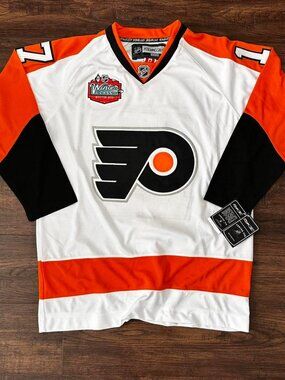 REEBOK PHILADELPHIA FLYERS WINTER CLASSIC JEFF CARTER JERSEY WHITE / ORANGE - 50